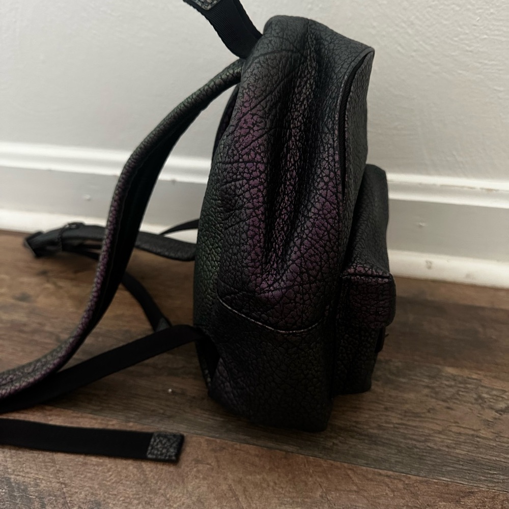 Coach Textured Black and Purple Backpack F24353 - Picture 5 of 7